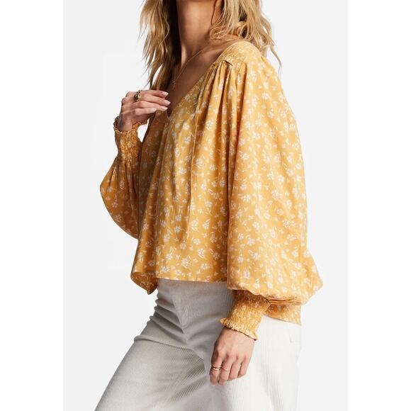 Billabong late night blouse boho floral large NWT - Picture 8 of 16